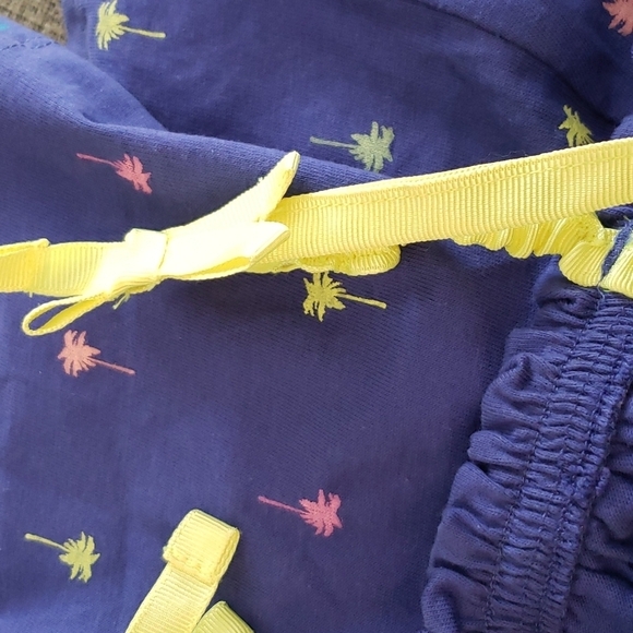 Nautica Girls' Blue Ruffle Top Neon Palm Tree Print Cold Shoulder Dress Size 5 - Picture 3 of 7